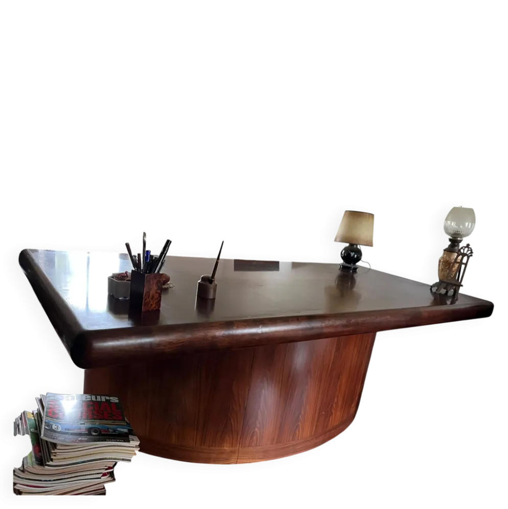 Bureau de direction danois Dyrlund Super Skyline en bois et placage de palissandre, 1970
