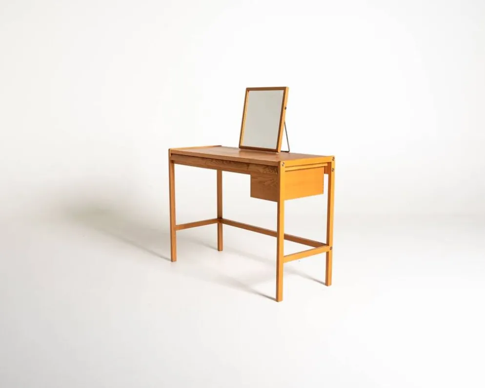 Bureau de maquillage en chêne scandinave, années 1960