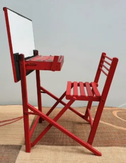 Bureau d'enfant pliant en bois peint
