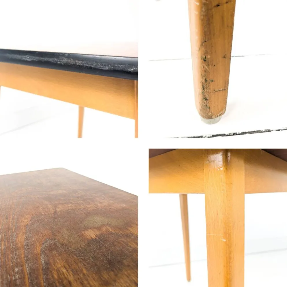 Bureau d'enfant vintage Mid-Century en bois table d'écolier rétro pour cham