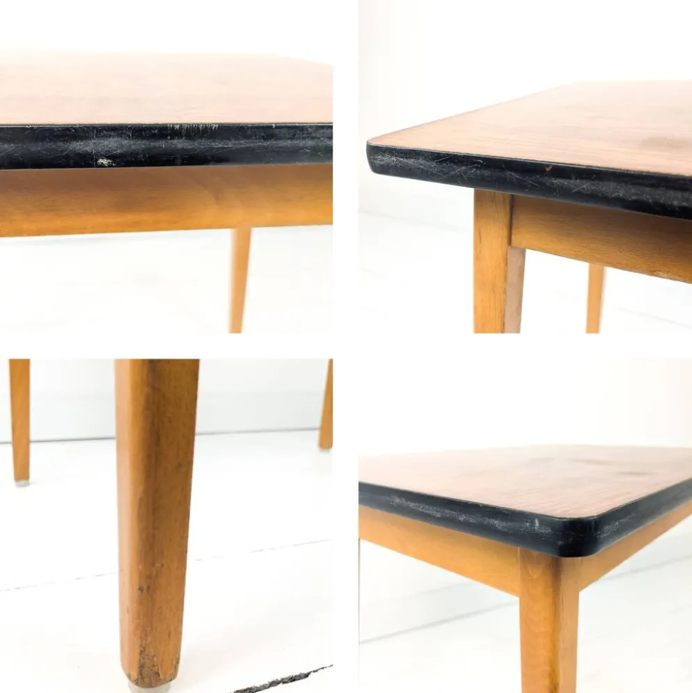 Bureau d'enfant vintage Mid-Century en bois table d'écolier rétro pour cham