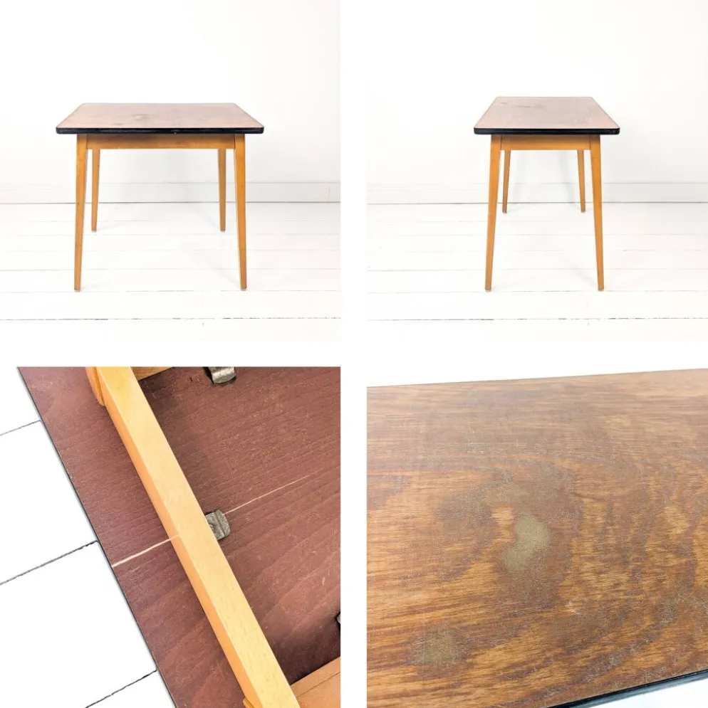 Bureau d'enfant vintage Mid-Century en bois table d'écolier rétro pour cham