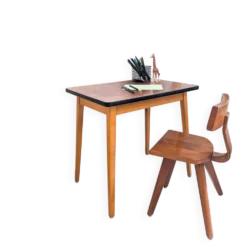 Bureau d'enfant vintage Mid-Century en bois table d'écolier rétro pour cham