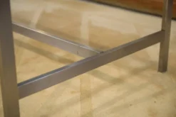 Bureau design en inox brossé et verre fumé noir 1980’s