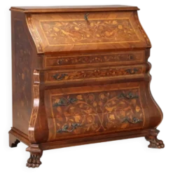 Bureau de style hollandais avec incrustations florales