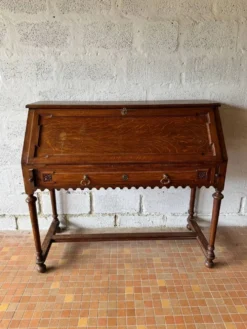 Bureau dos d'âne en chêne - Années 1950