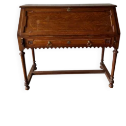 Bureau dos d'âne en chêne - Années 1950