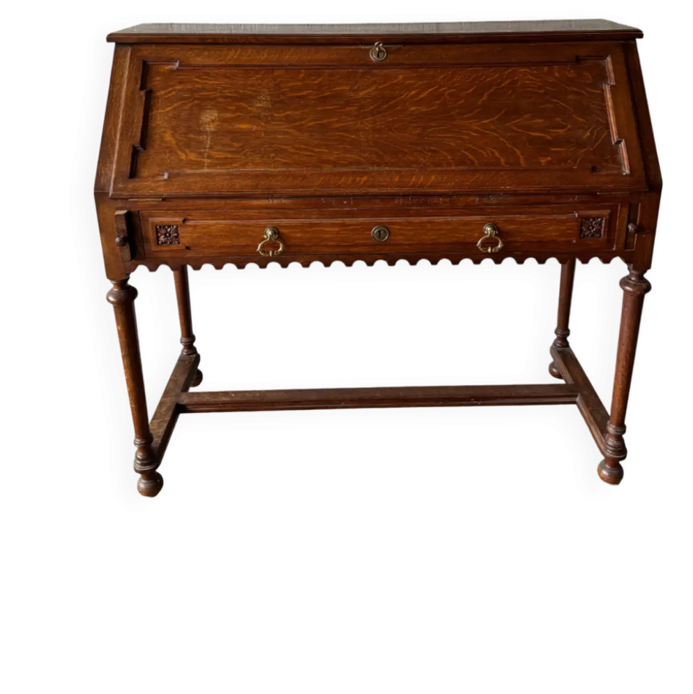 Bureau dos d'âne en chêne - Années 1950