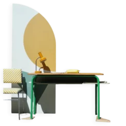 Bureau double d'école revisité