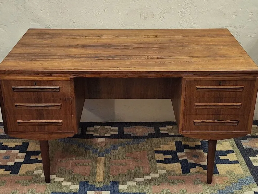 Bureau double face en palissandre des années 1960 par J Svenstrup, Danemark.
