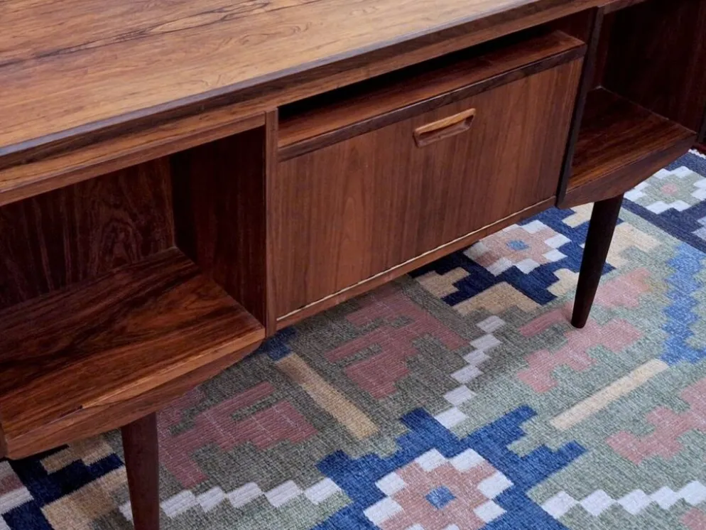 Bureau double face en palissandre des années 1960 par J Svenstrup, Danemark.