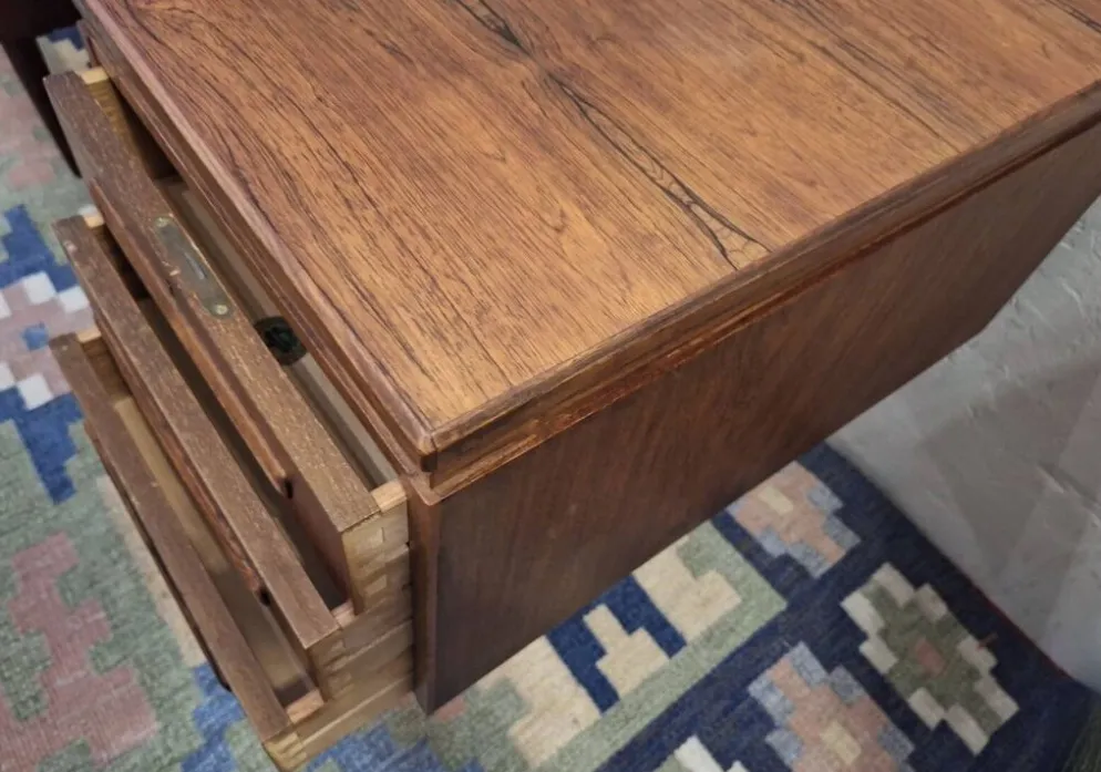 Bureau double face en palissandre des années 1960 par J Svenstrup, Danemark.