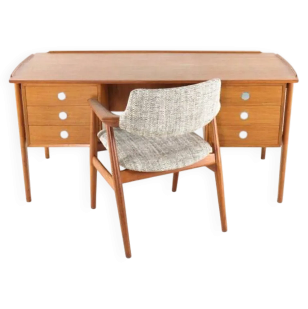 Bureau Dyrlund en teck de design danois moderne du milieu du siècle