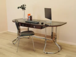 Bureau en acajou, design italien, années 1980, fabriqué en Italie