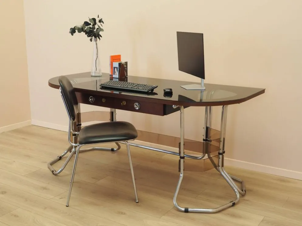 Bureau en acajou, design italien, années 1980, fabriqué en Italie
