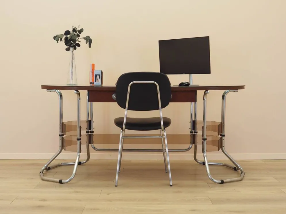 Bureau en acajou, design italien, années 1980, fabriqué en Italie