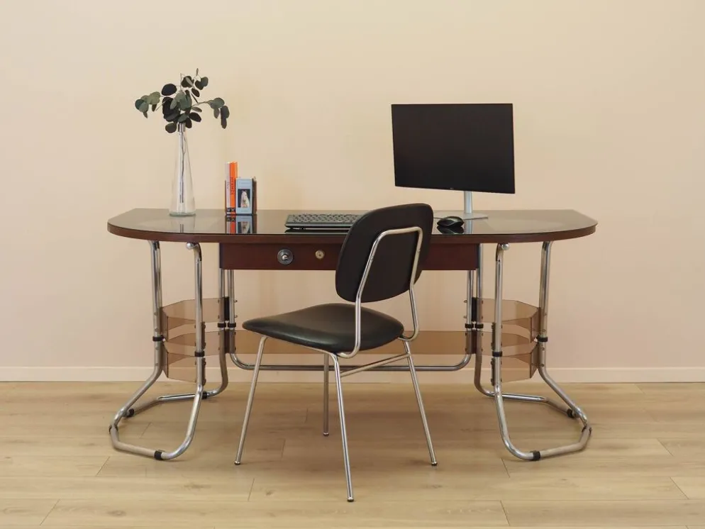 Bureau en acajou, design italien, années 1980, fabriqué en Italie