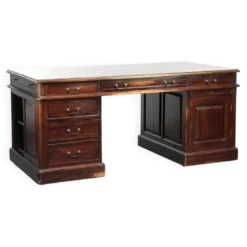 Bureau en bois du 20e siècle / bureau partenaire de style anglais avec une belle apparence.