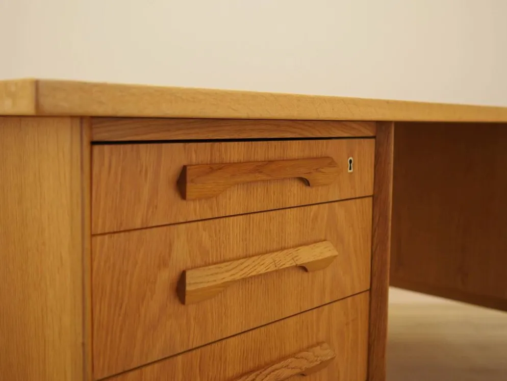 Bureau en chêne, design danois, années 1960, designer : Henning Kjærnulf
