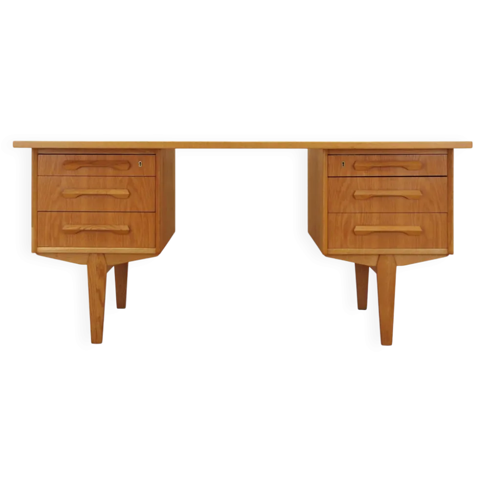 Bureau en chêne, design danois, années 1960, designer : Henning Kjærnulf