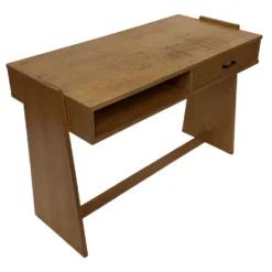 Bureau en chêne vintage autoportant, design des années 1970