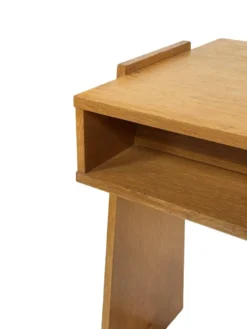 Bureau en chêne vintage autoportant, design des années 1970