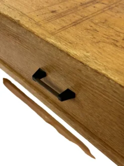 Bureau en chêne vintage autoportant, design des années 1970