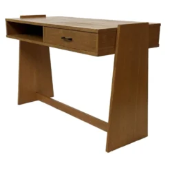 Bureau en chêne vintage autoportant, design des années 1970