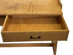 Bureau en chêne vintage autoportant, design des années 1970