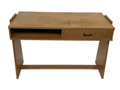 Bureau en chêne vintage autoportant, design des années 1970