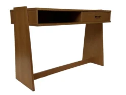 Bureau en chêne vintage autoportant, design des années 1970