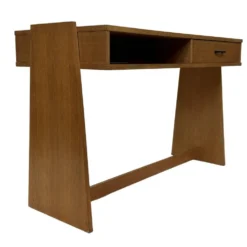 Bureau en chêne vintage autoportant, design des années 1970
