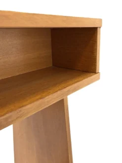 Bureau en chêne vintage autoportant, design des années 1970