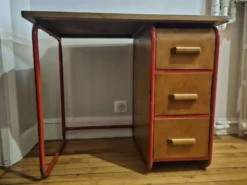 Bureau enfant vintage bois et metal