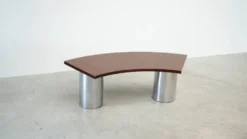 Bureau en noyer italien et chrome