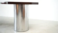 Bureau en noyer italien et chrome