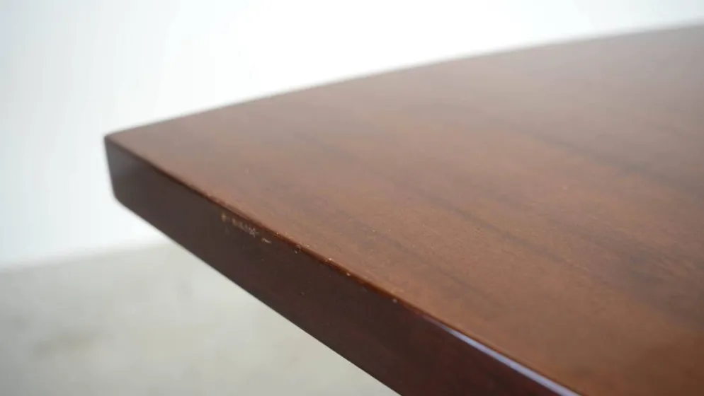 Bureau en noyer italien et chrome