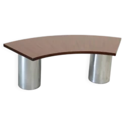 Bureau en noyer italien et chrome