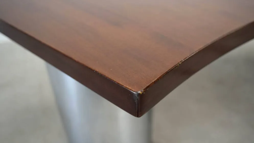 Bureau en noyer italien et chrome