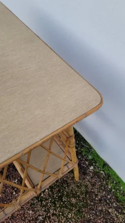Bureau en rotin avec tabouret vintage- 1950s