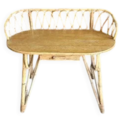 Bureau en rotin 1 tiroir ref JE