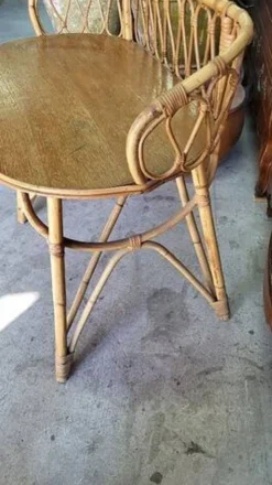 Bureau en rotin 1 tiroir ref JE