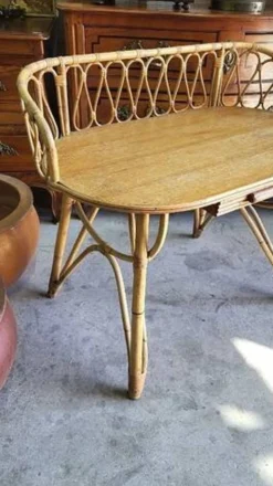 Bureau en rotin 1 tiroir ref JE