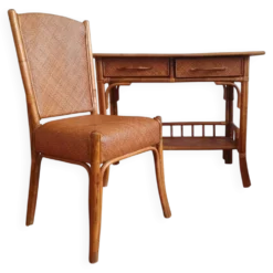 Bureau en rotin vintage