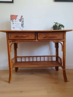 Bureau en rotin vintage