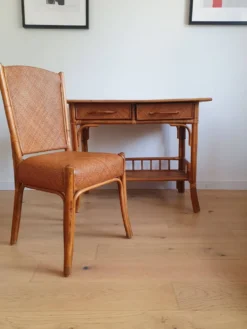 Bureau en rotin vintage