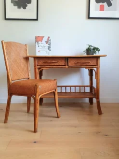 Bureau en rotin vintage