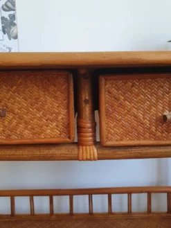 Bureau en rotin vintage