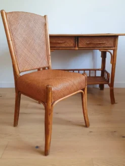 Bureau en rotin vintage