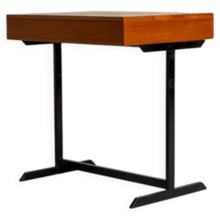 Bureau en teck avec structure en métal noir, production européenne, années 1960